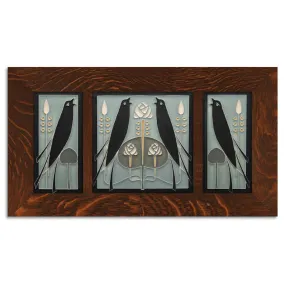 4x8 & 8x8 Framed Tile Set in Grey Blue - Songbirds Design