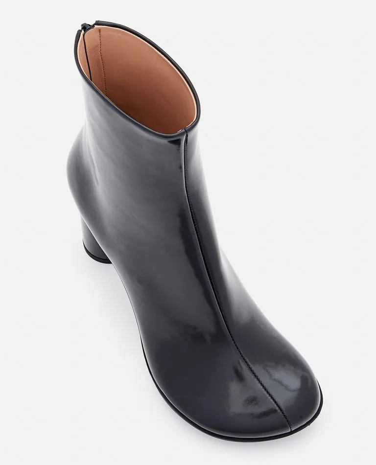 75MM LATEX ATOMIC ANKLE BOOTS