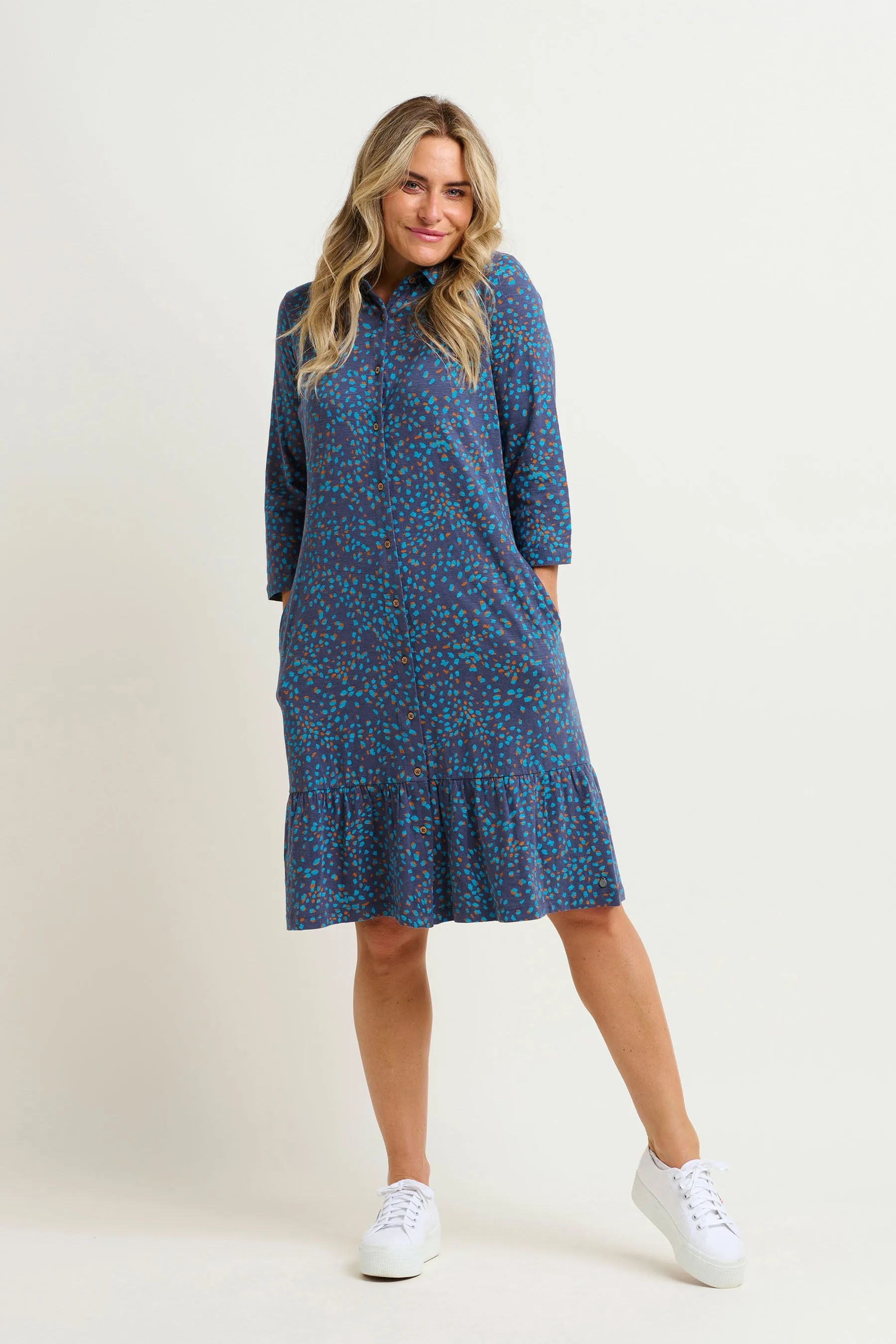 Abstract Print Shirt Dress