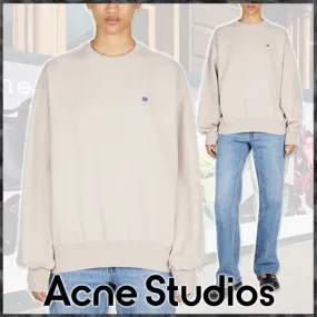 Acne Studios Crew Neck Long Sleeves Cotton Logo - Street Style