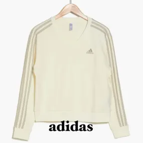 adidas | Street Style V-Neck Long Sleeves Cotton Logo Shirt