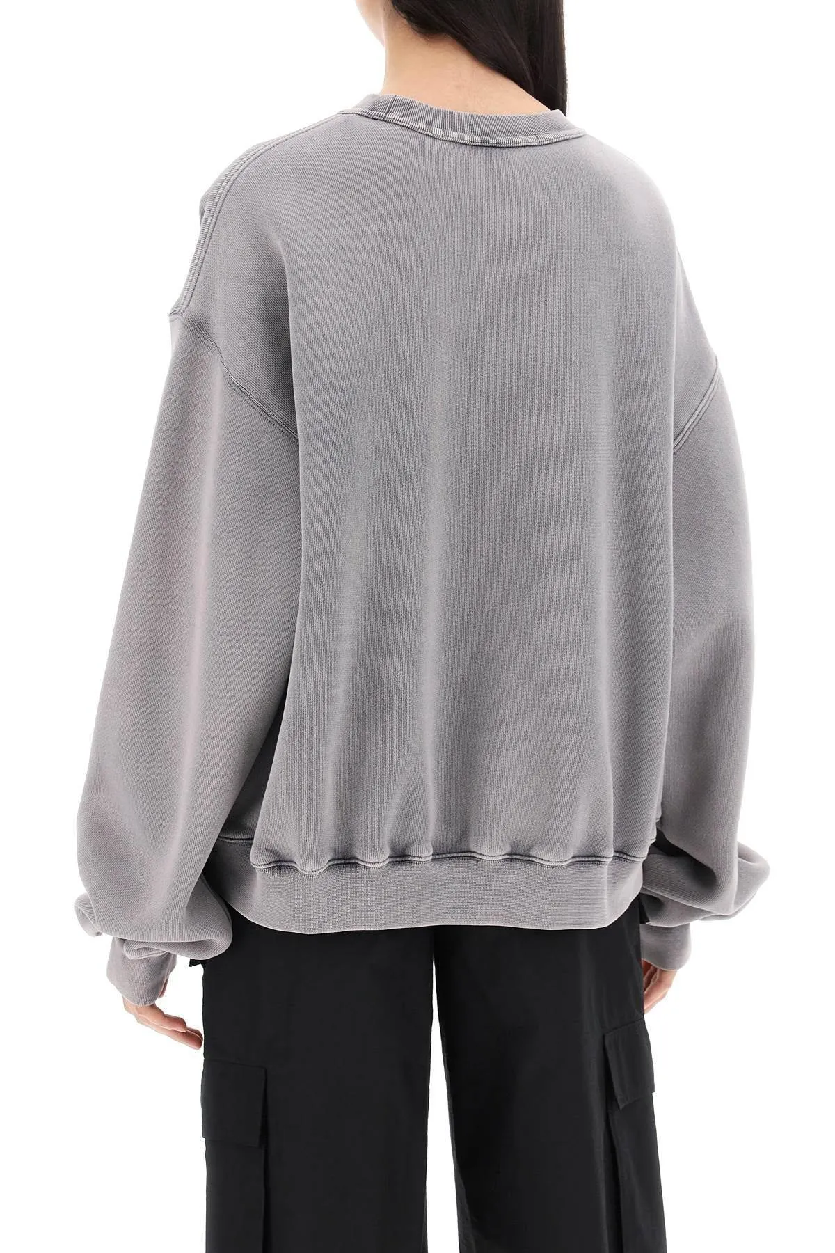 Alexander Wang Crew Neck Long Sleeve Cotton Logo Shirt