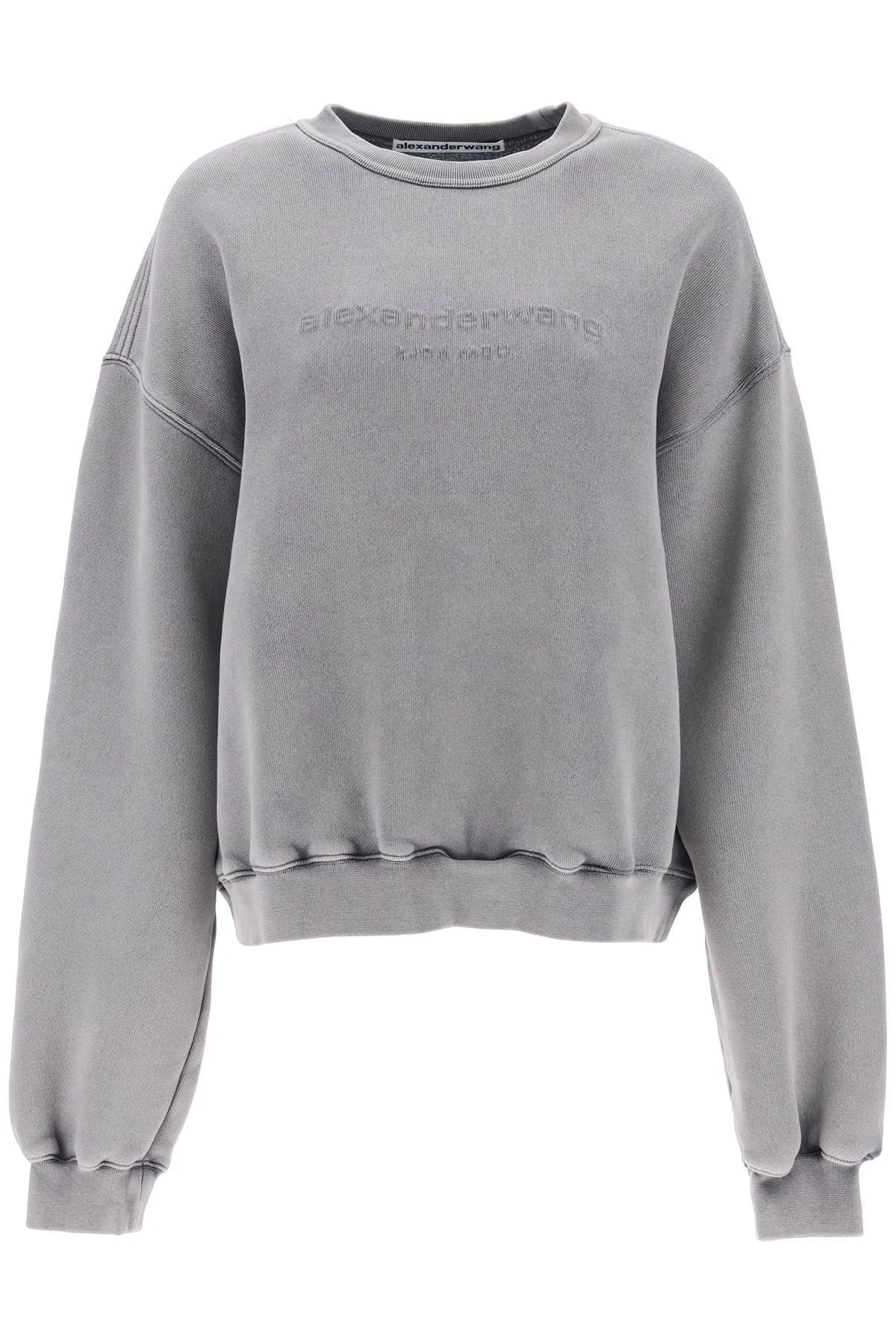 Alexander Wang Crew Neck Long Sleeve Cotton Logo Shirt