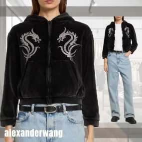 Alexander Wang Hoodies & Sweatshirts | Unisex Long Sleeves Street Style with Logo