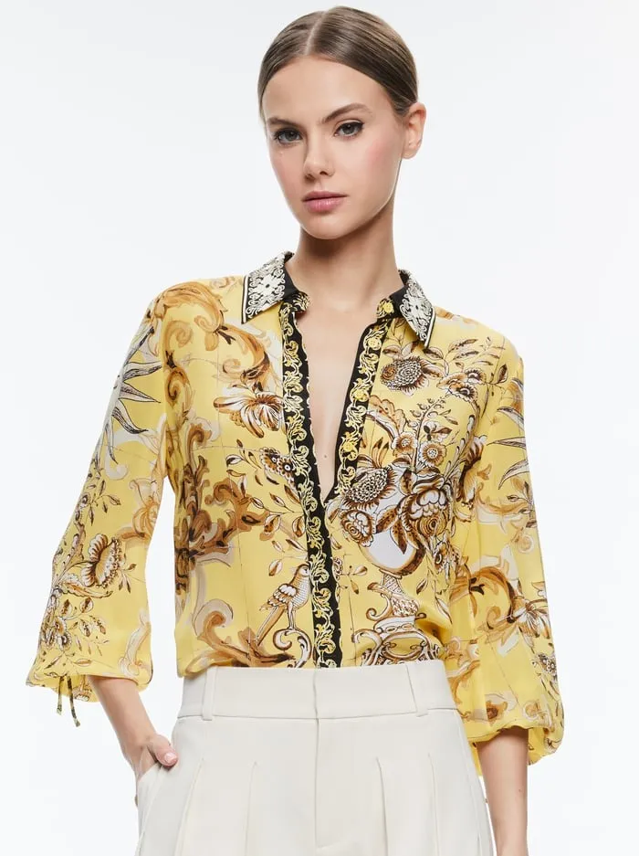 Alice + Olivia Willa Top Lemon Meringue