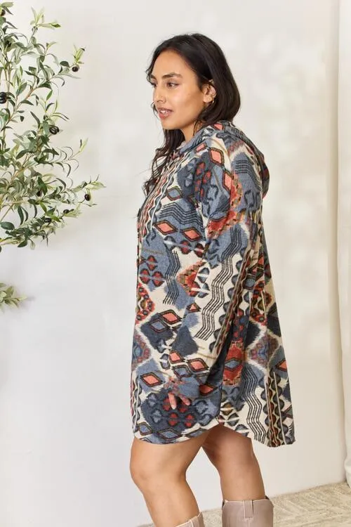 Andrea Dress | Printed Hooded Button-Up