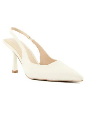 Apple Ecru Slingback Court Shoes by Head Over Heels by Dune | Look Again