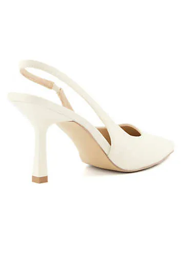 Apple Ecru Slingback Court Shoes by Head Over Heels by Dune | Look Again