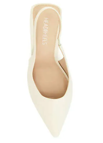 Apple Ecru Slingback Court Shoes by Head Over Heels by Dune | Look Again