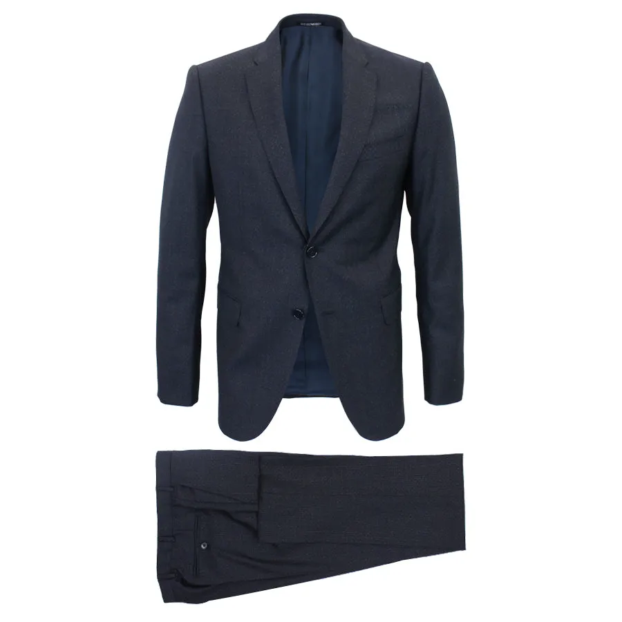 Armani M Line Slim Fit Navy Microcheck Pattern Suit