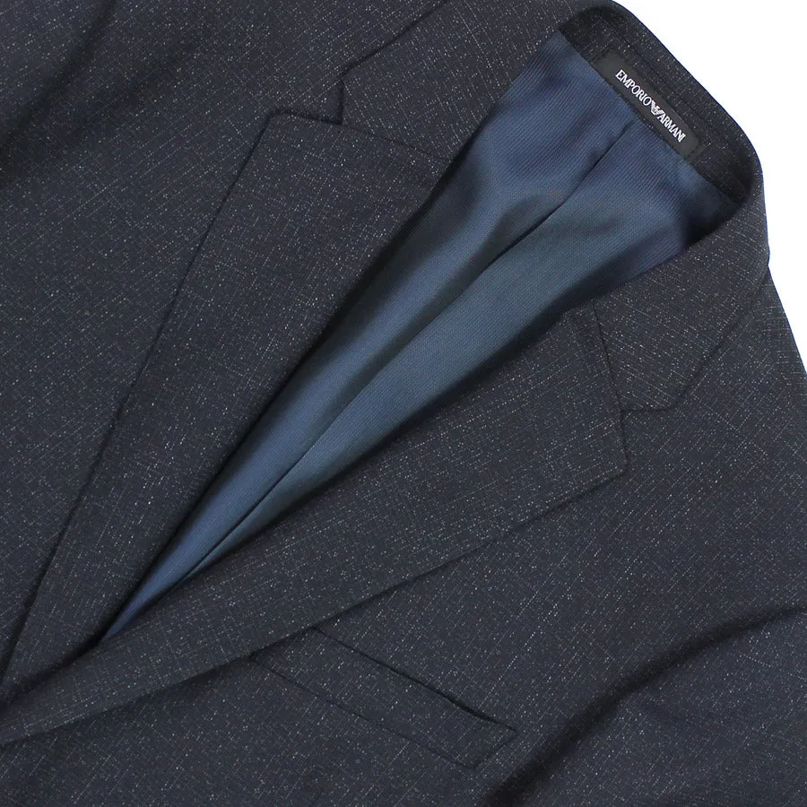 Armani M Line Slim Fit Navy Microcheck Pattern Suit