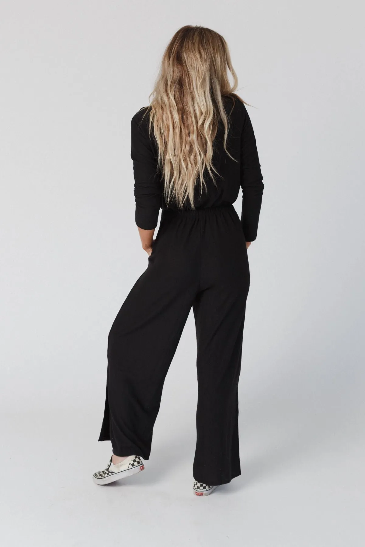 As It Was Cross Front Jumpsuit - Black -> Black Cross Front Jumpsuit by As It Was