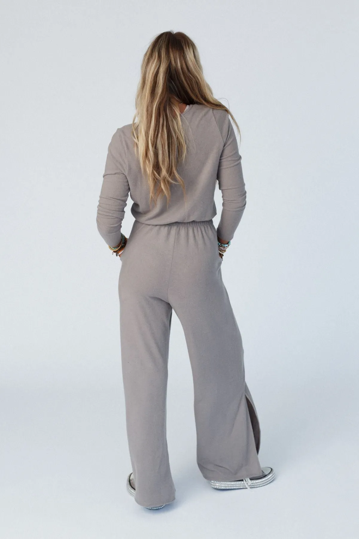 As It Was Taupe Cross Front Jumpsuit