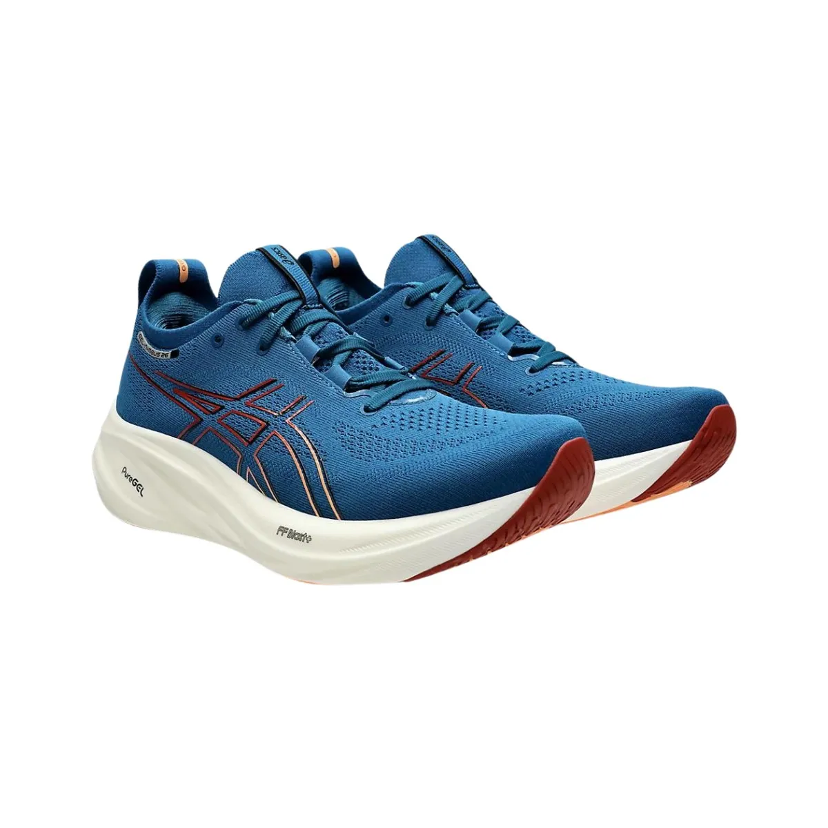 Asics Gel-Nimbus 26 Blue Orange Running Shoes