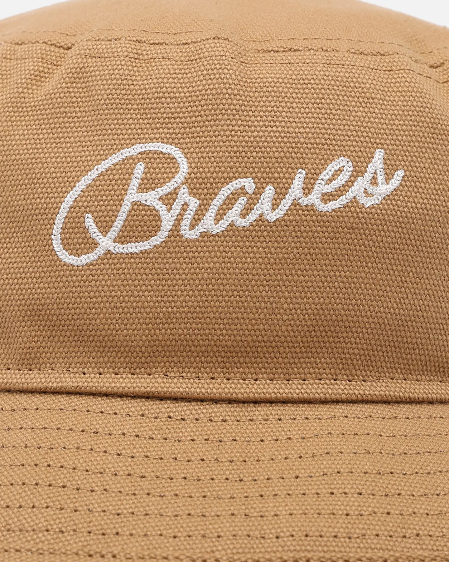 Atlanta Braves wheat duck canvas bucket hat