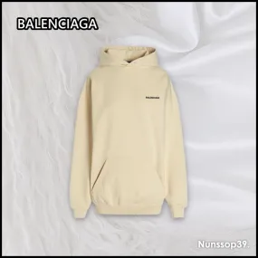 Balenciaga long sleeves cotton logo unisex street style