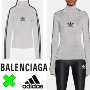 Balenciaga Long Sleeves High-Neck Logo - Unisex Street Style