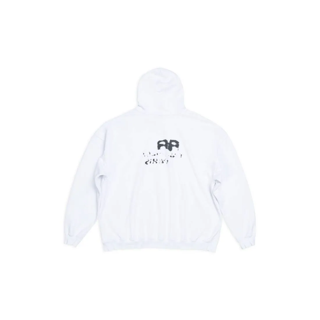 Balenciaga Men's Hand-Drawn BB Icon Hoodie, Large Fit, White