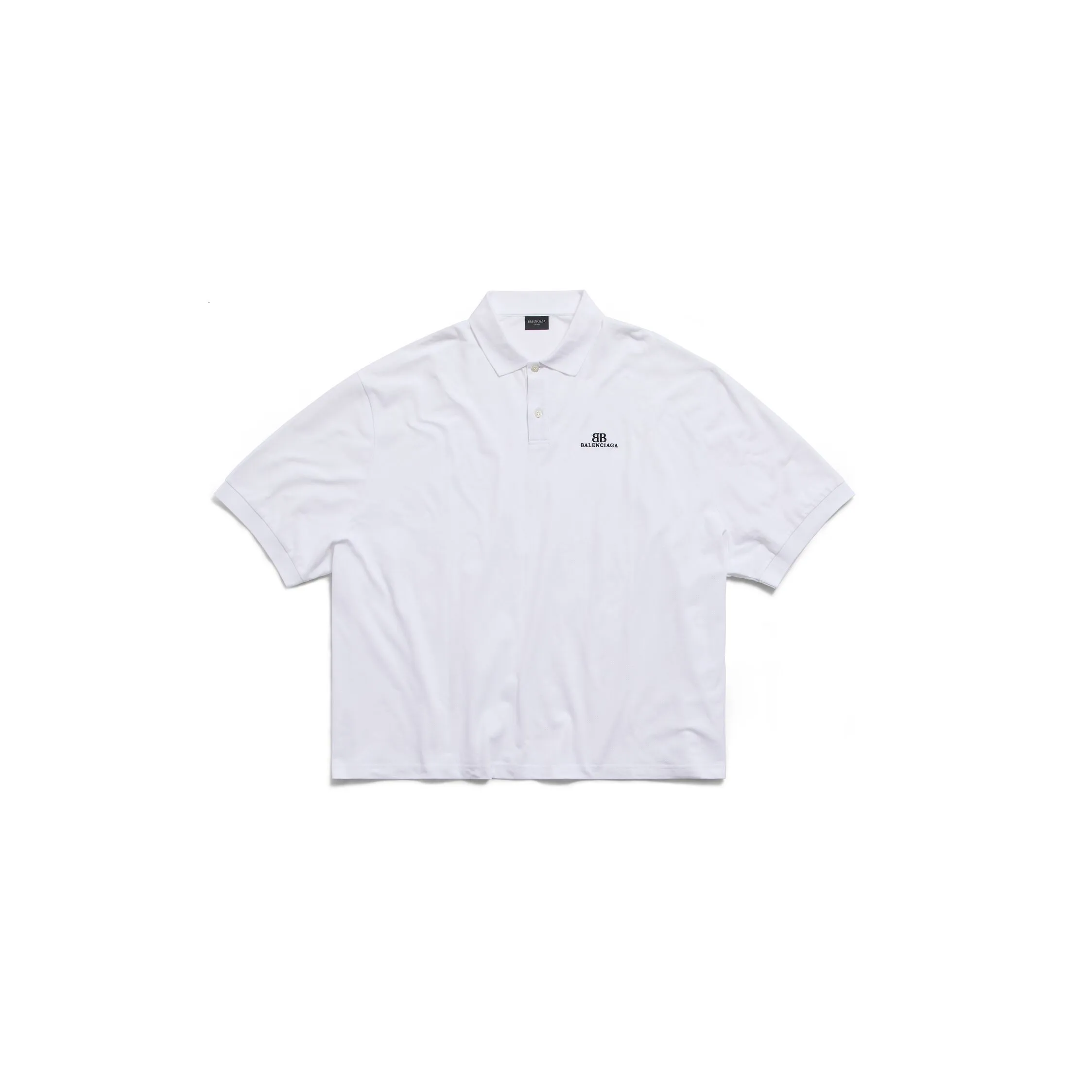 Balenciaga Men's Oversized Classic Polo Shirt in White