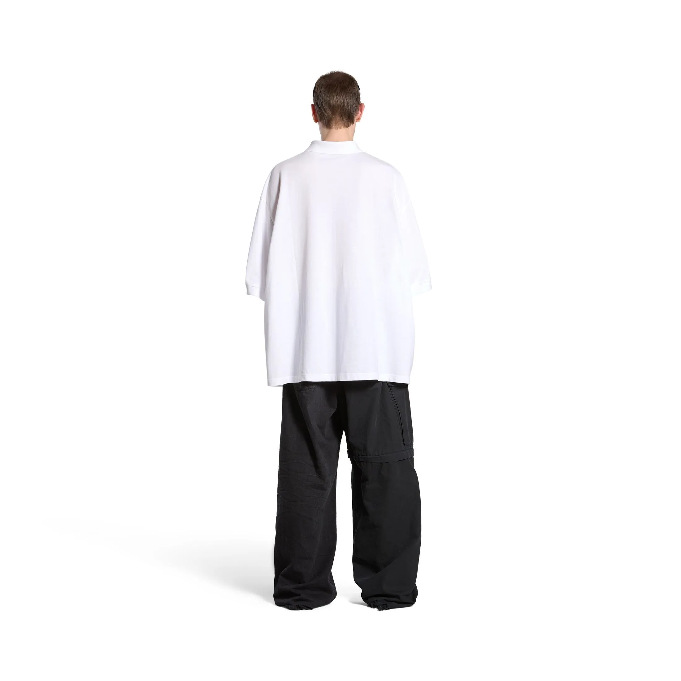 Balenciaga Men's Oversized Classic Polo Shirt in White