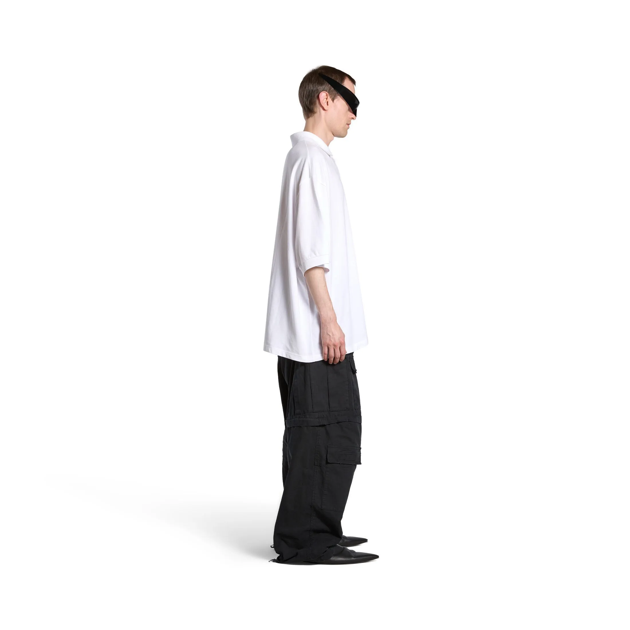 Balenciaga Men's Oversized Classic Polo Shirt in White