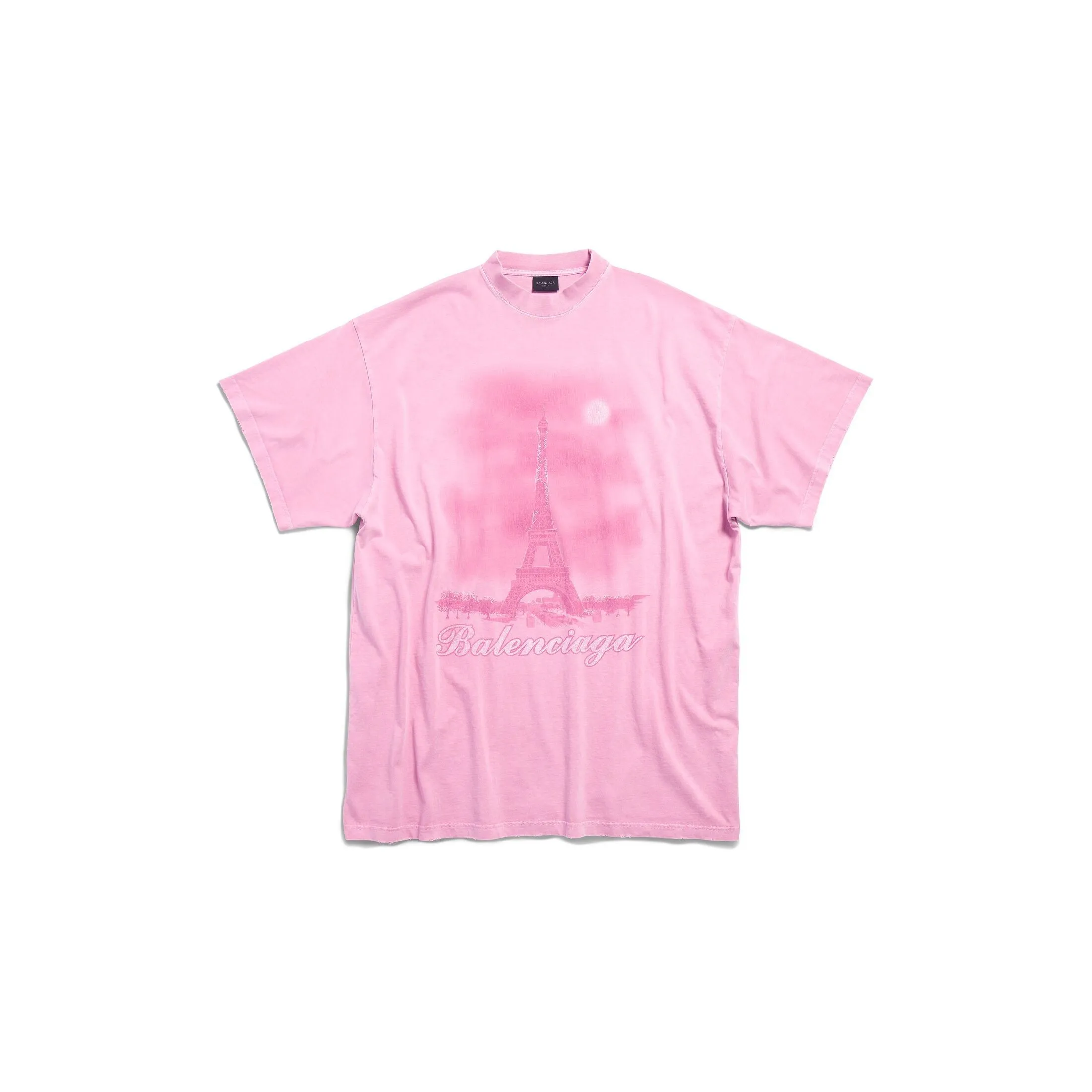 Balenciaga Paris Moon T-shirt - Oversized - Light Pink