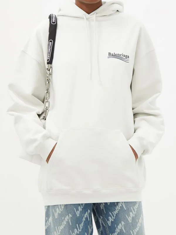 Balenciaga street style long sleeves cotton oversized logo.