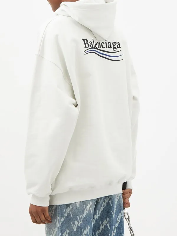 Balenciaga street style long sleeves cotton oversized logo.