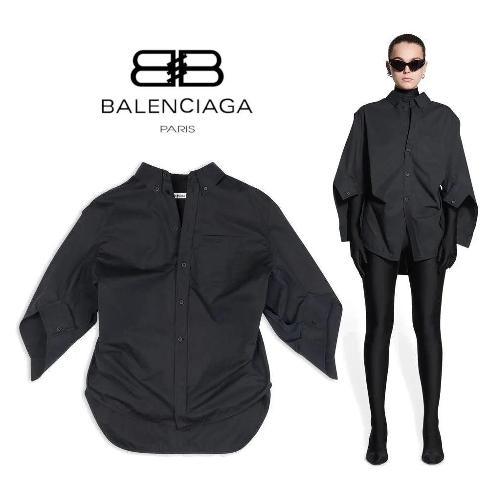 Balenciaga Women's Black Bb Corp Swing Twisted Shirt