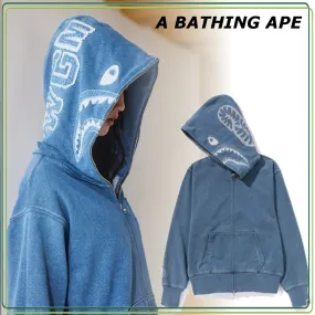 BATHING APE | Unisex Street Style Logo Hoodies & Sweatshirts - Plain Design