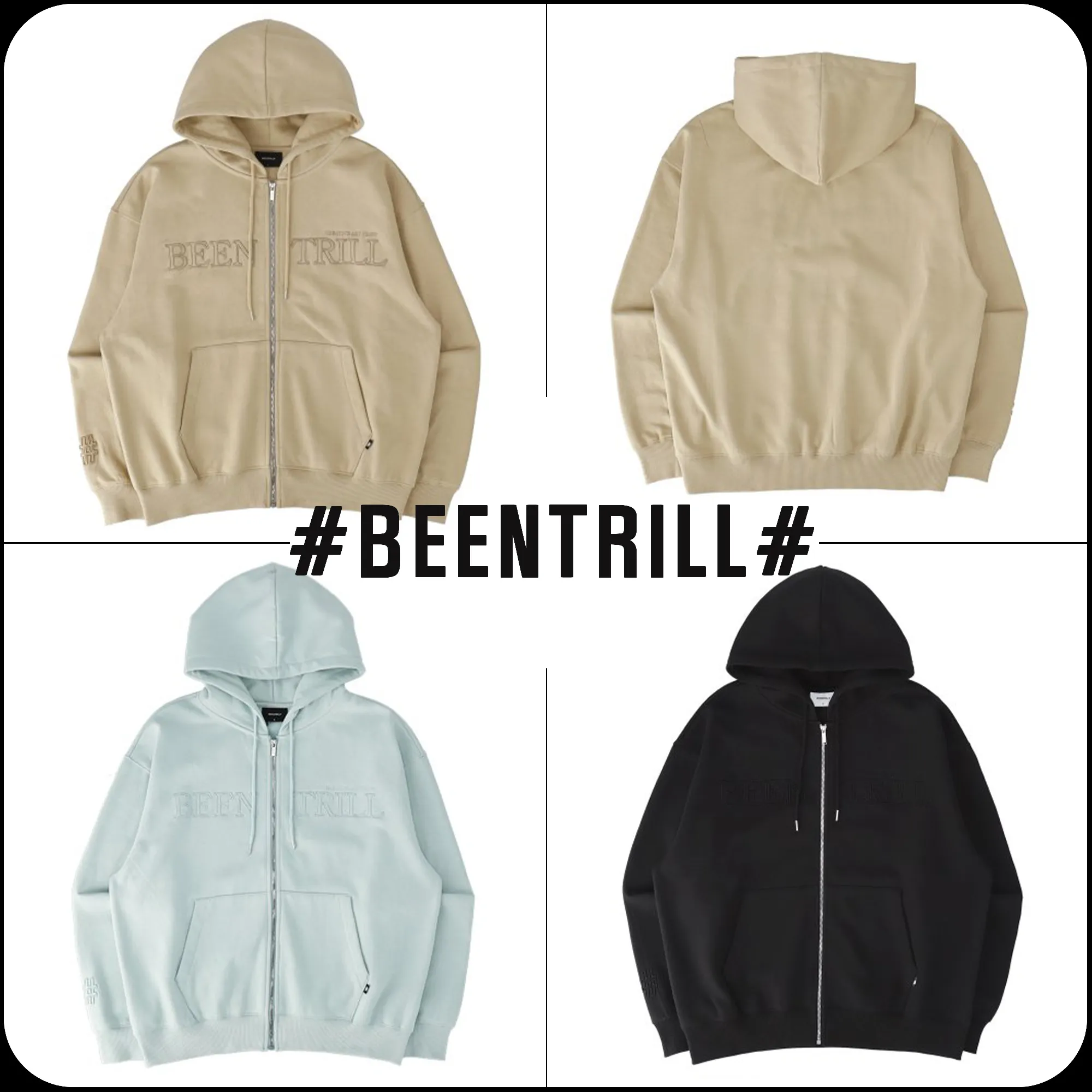 BEENTRILL Overfit Hoodie Zip Up - Shop Now