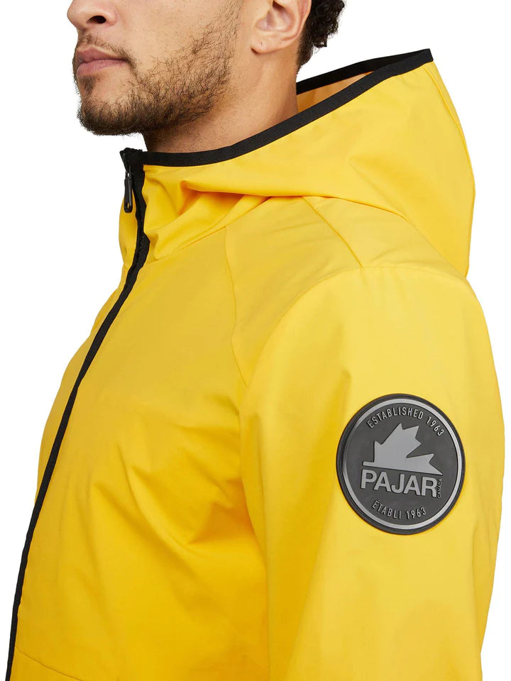 Benton Packable Rain Jacket with Fix Hood and Shirtail Hem - GOLDEN - Pajar Mens