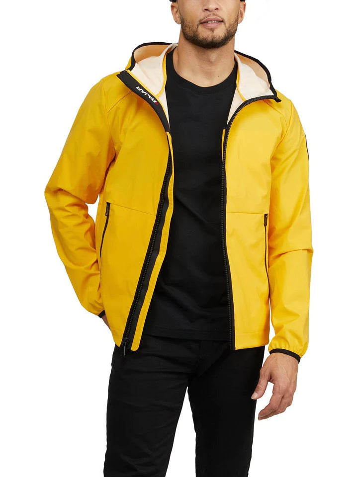 Benton Packable Rain Jacket with Fix Hood and Shirtail Hem - GOLDEN - Pajar Mens