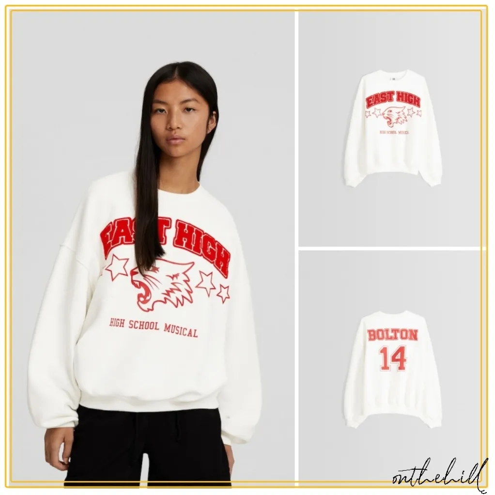 Bershka | Unisex Long Sleeves Cotton Oversized Logo - Street Style