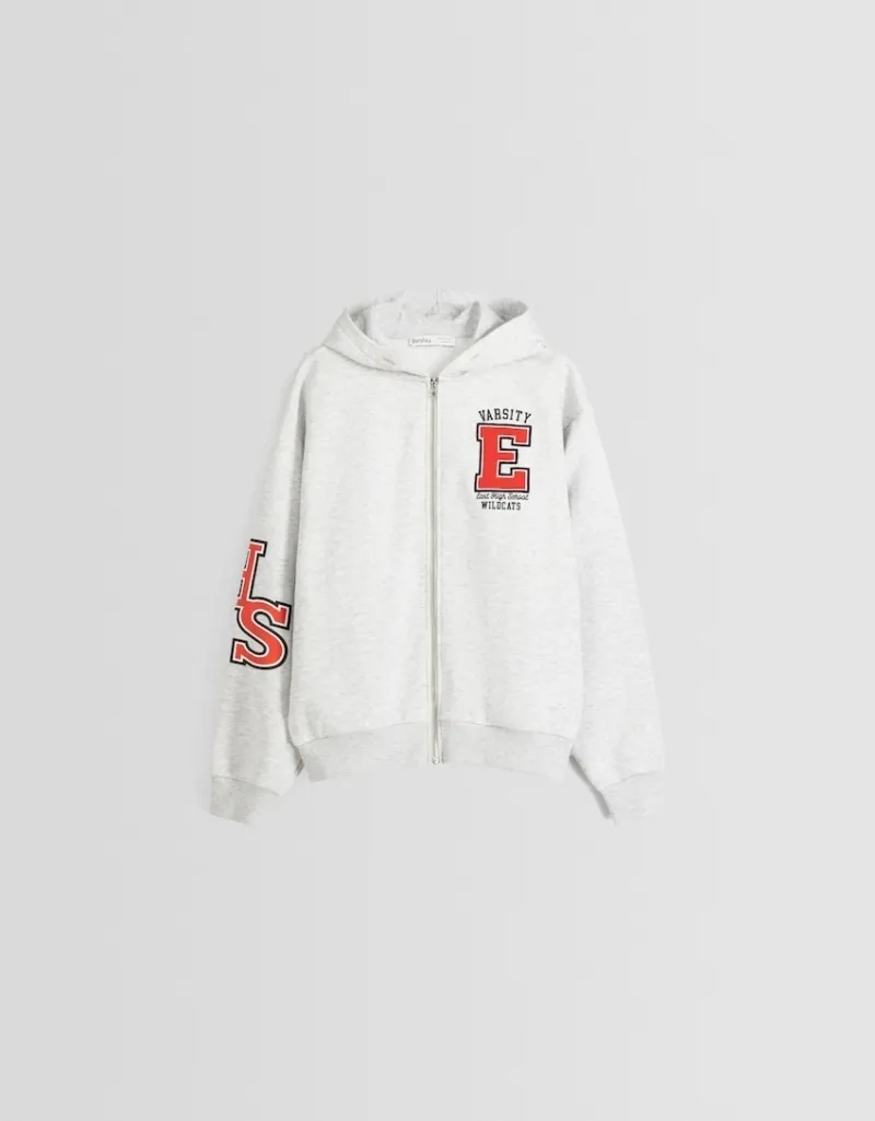 Bershka | Unisex Long Sleeves Cotton Oversized Logo - Street Style