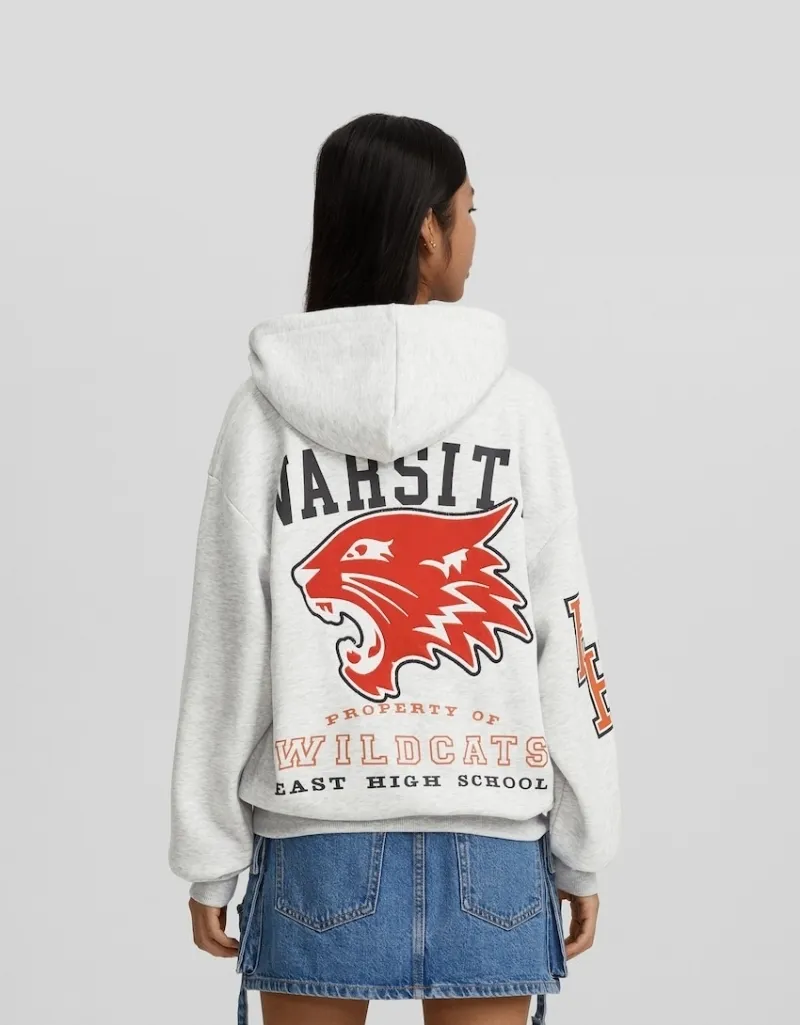 Bershka | Unisex Long Sleeves Cotton Oversized Logo - Street Style