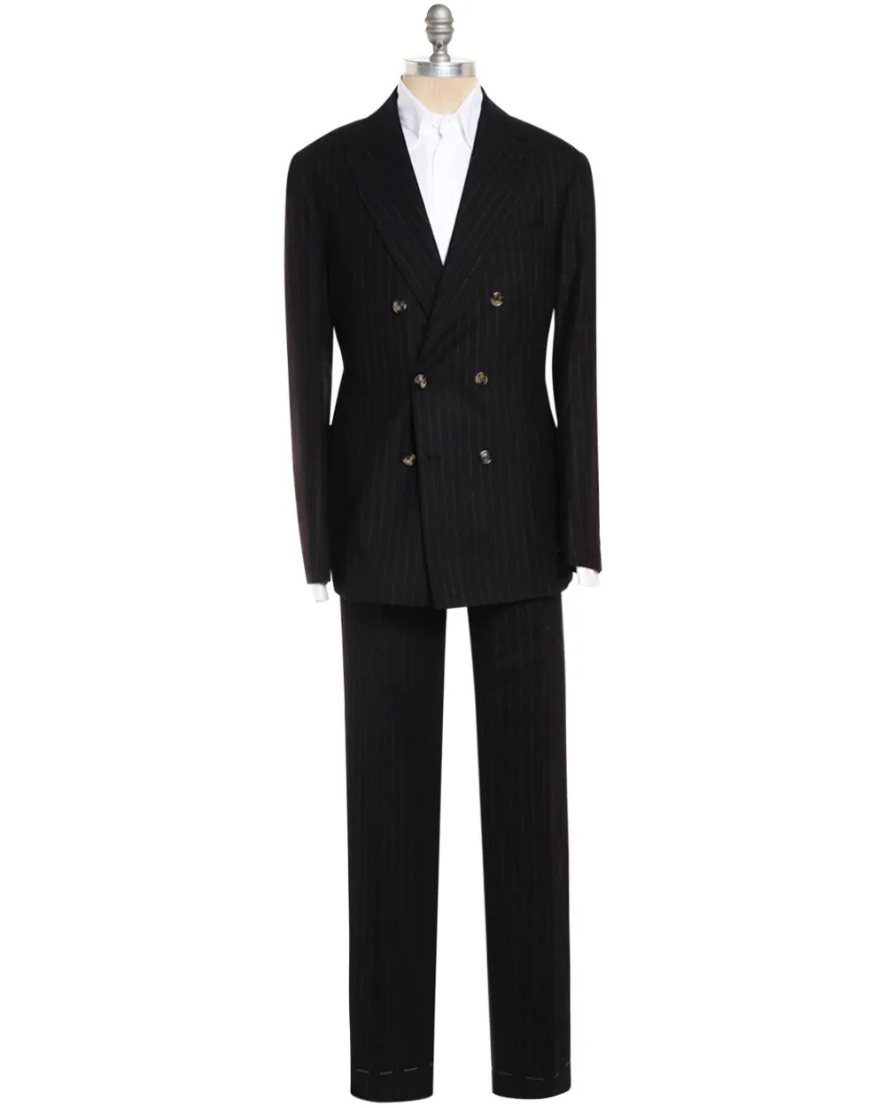 Black and Grey Wool Pinstripe Suit