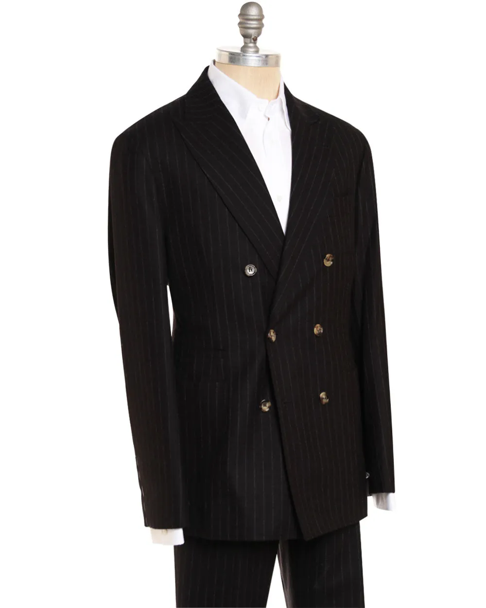 Black and Grey Wool Pinstripe Suit