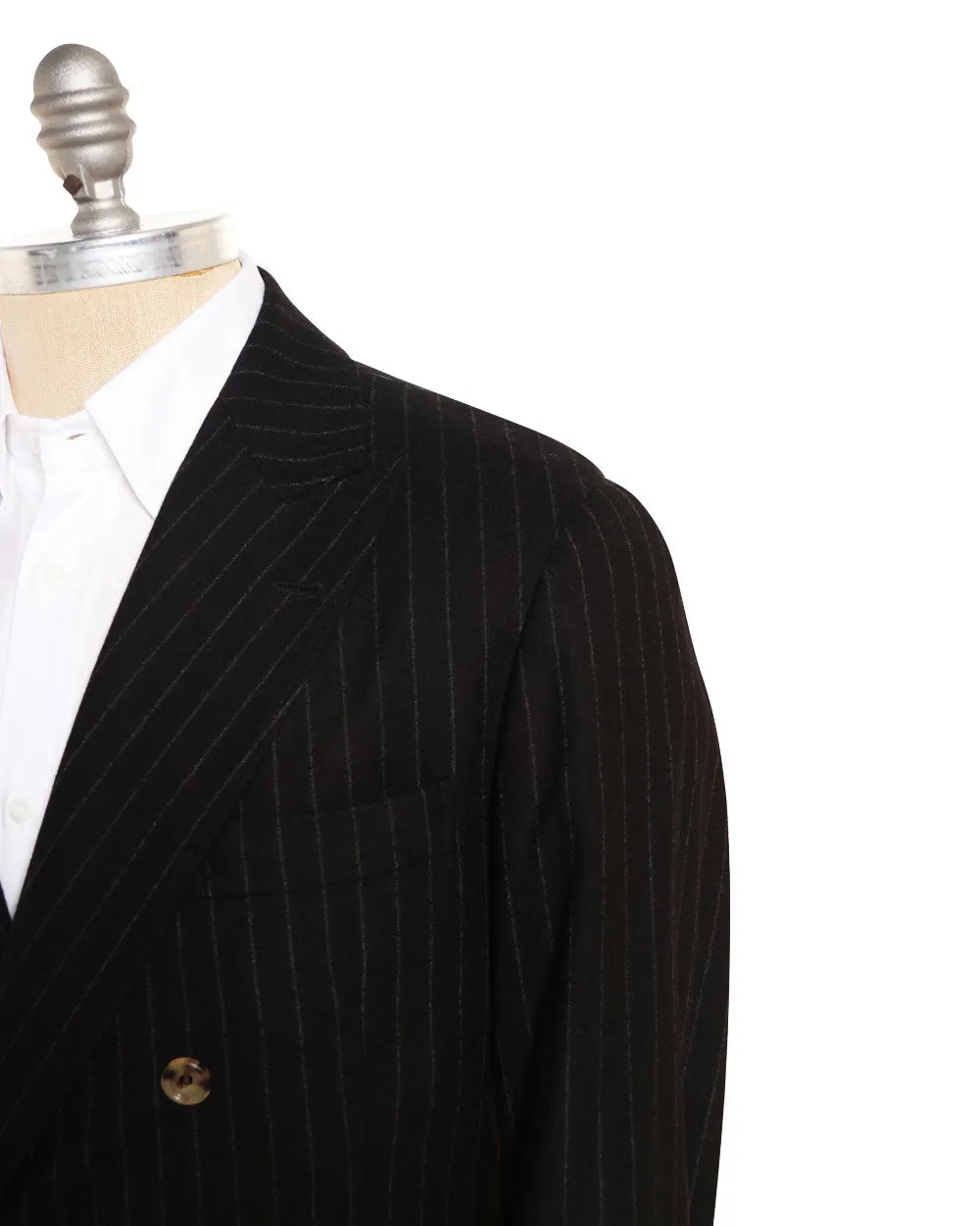 Black and Grey Wool Pinstripe Suit