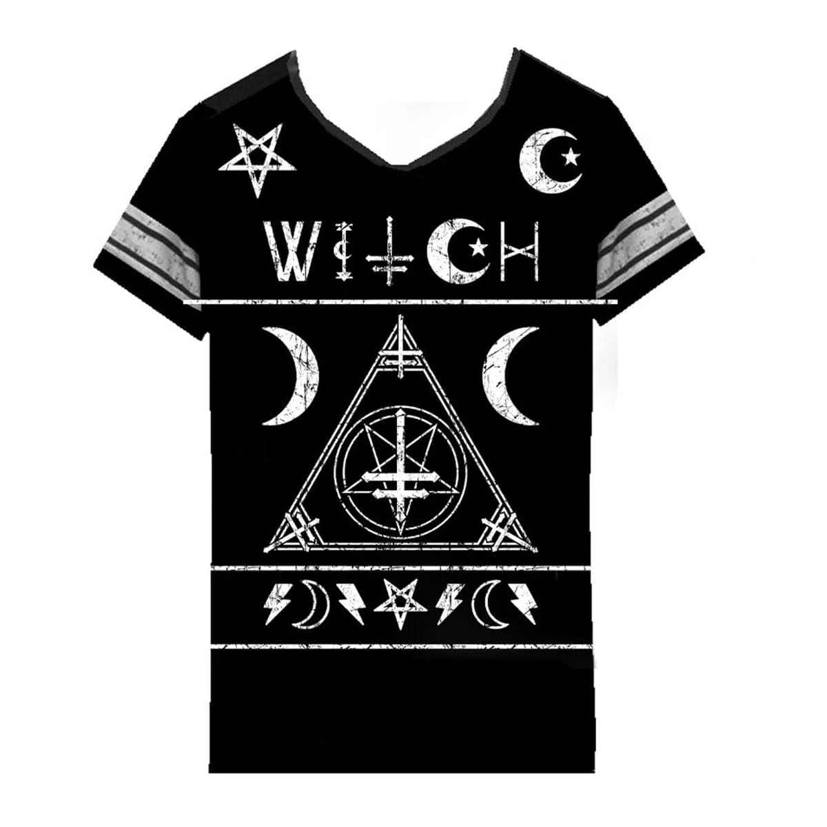 Black and white Witch Varsity T-Shirt