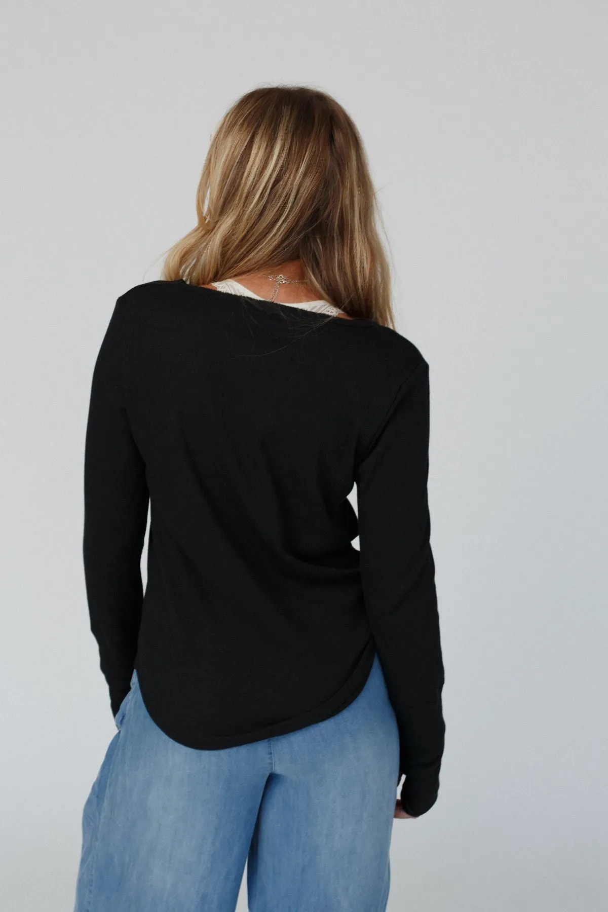 Black Jacqueline Long Sleeve Top