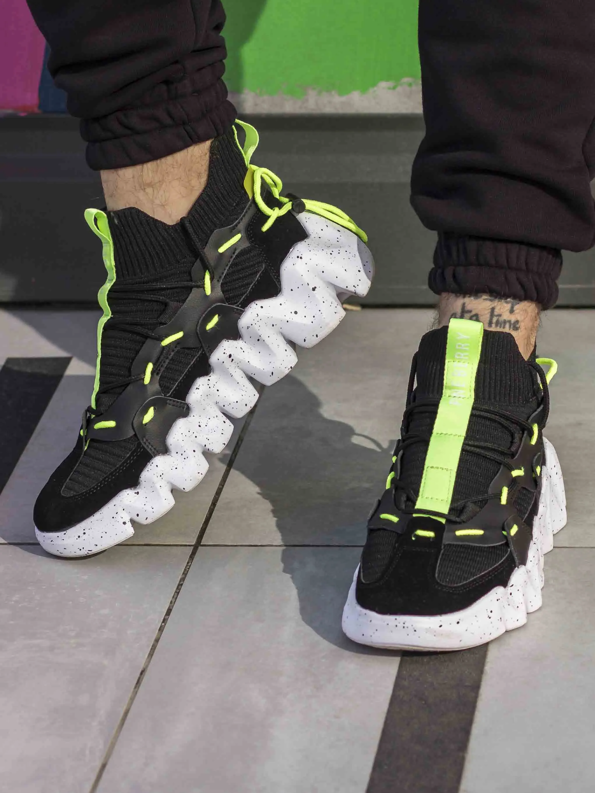 Black Neon Lift Sneakers