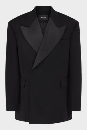 BLACK PEAK LAPEL BLAZER