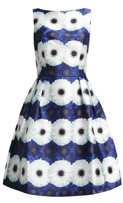 Blue Floral Print Dress