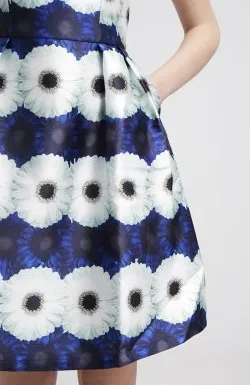 Blue Floral Print Dress