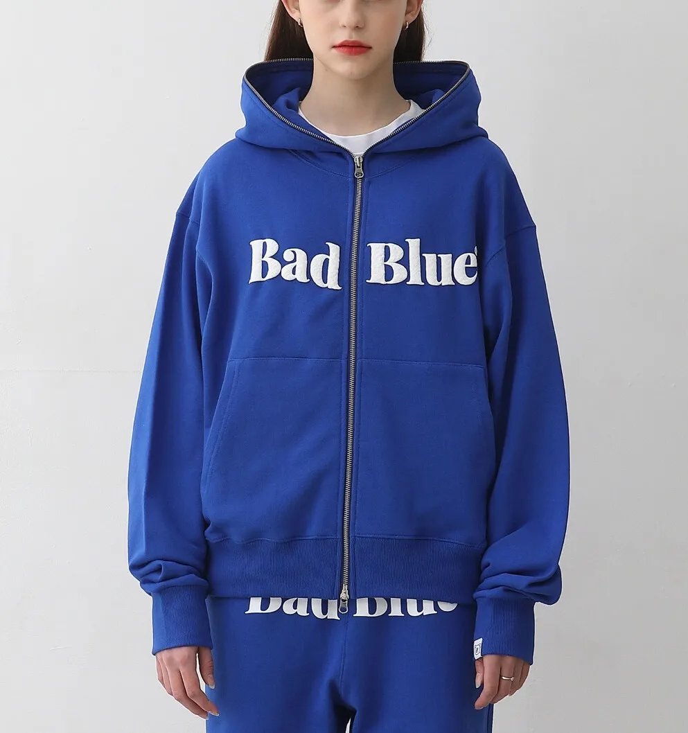 Blue Street Style Logo Hoodies & Sweatshirts