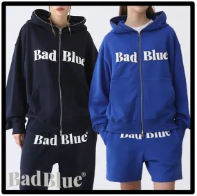 Blue Street Style Logo Hoodies & Sweatshirts