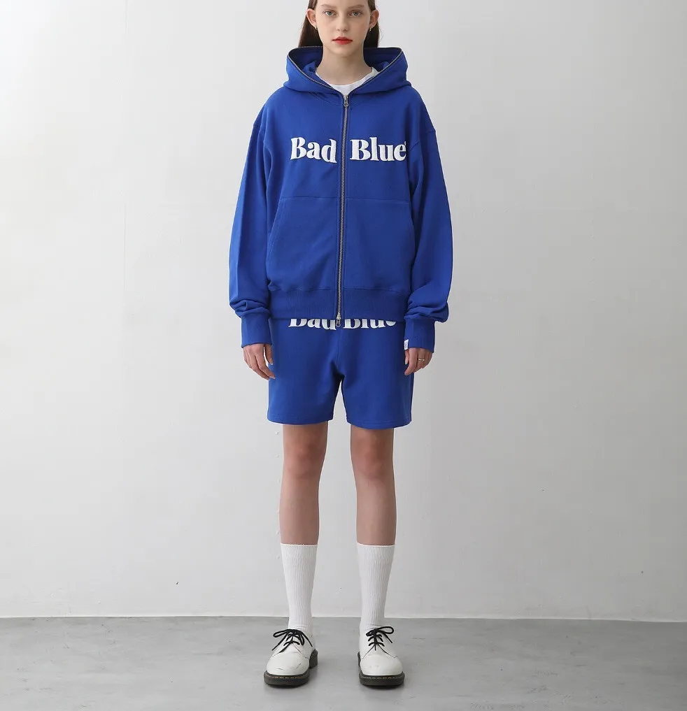 Blue Street Style Logo Hoodies & Sweatshirts