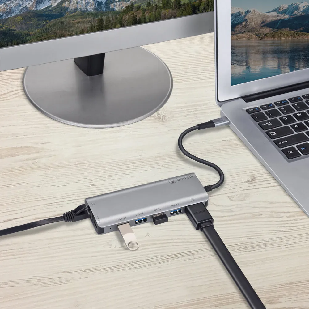 Bonelk Long-Life Multiport Hub 7-in-1 - Space Grey