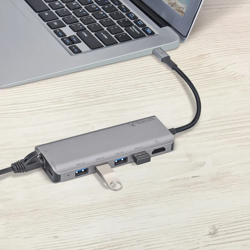 Bonelk Long-Life Multiport Hub 7-in-1 - Space Grey